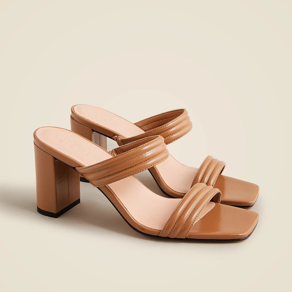 J.Crew Evelyn double-strap heels in leather BX872